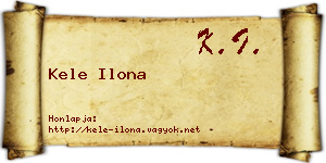 Kele Ilona névjegykártya