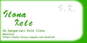 ilona kele business card